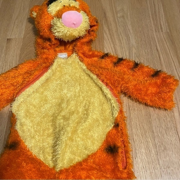 Disney Tigger Fuzzy Body Suit Costume 12 mos Orange Halloween Pooh Disney - Picture 5 of 7